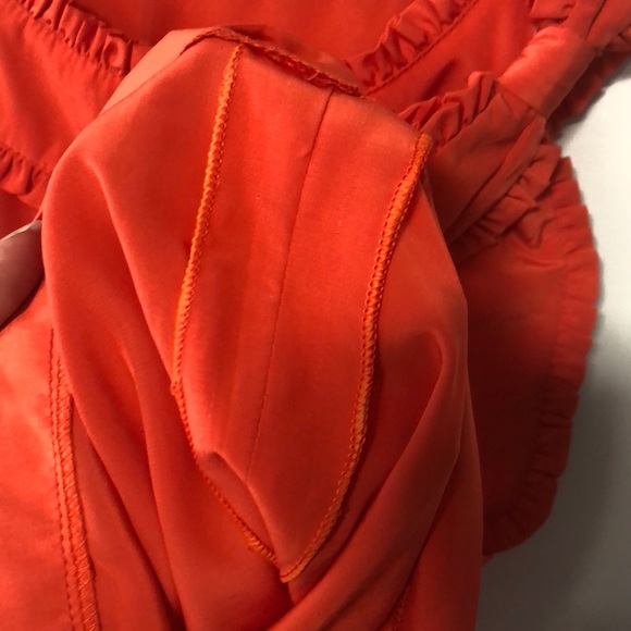 Miu miu orange top ruffle sleeveless in tangerine orange bow detail - Picture 4 of 5